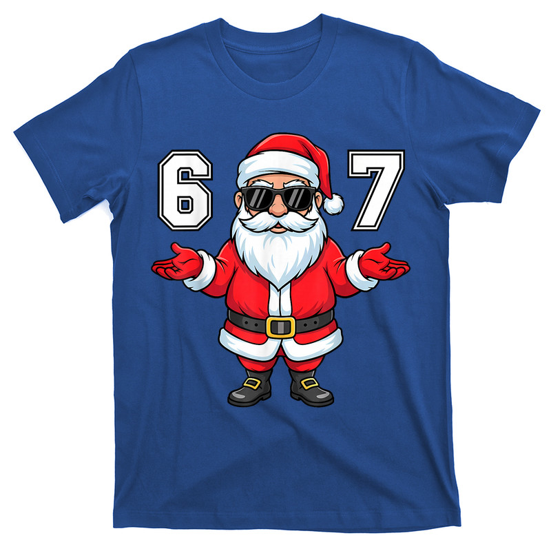 67 Christmas 6 7 Meme Six Seven Funny Santa Xmas T-Shirt