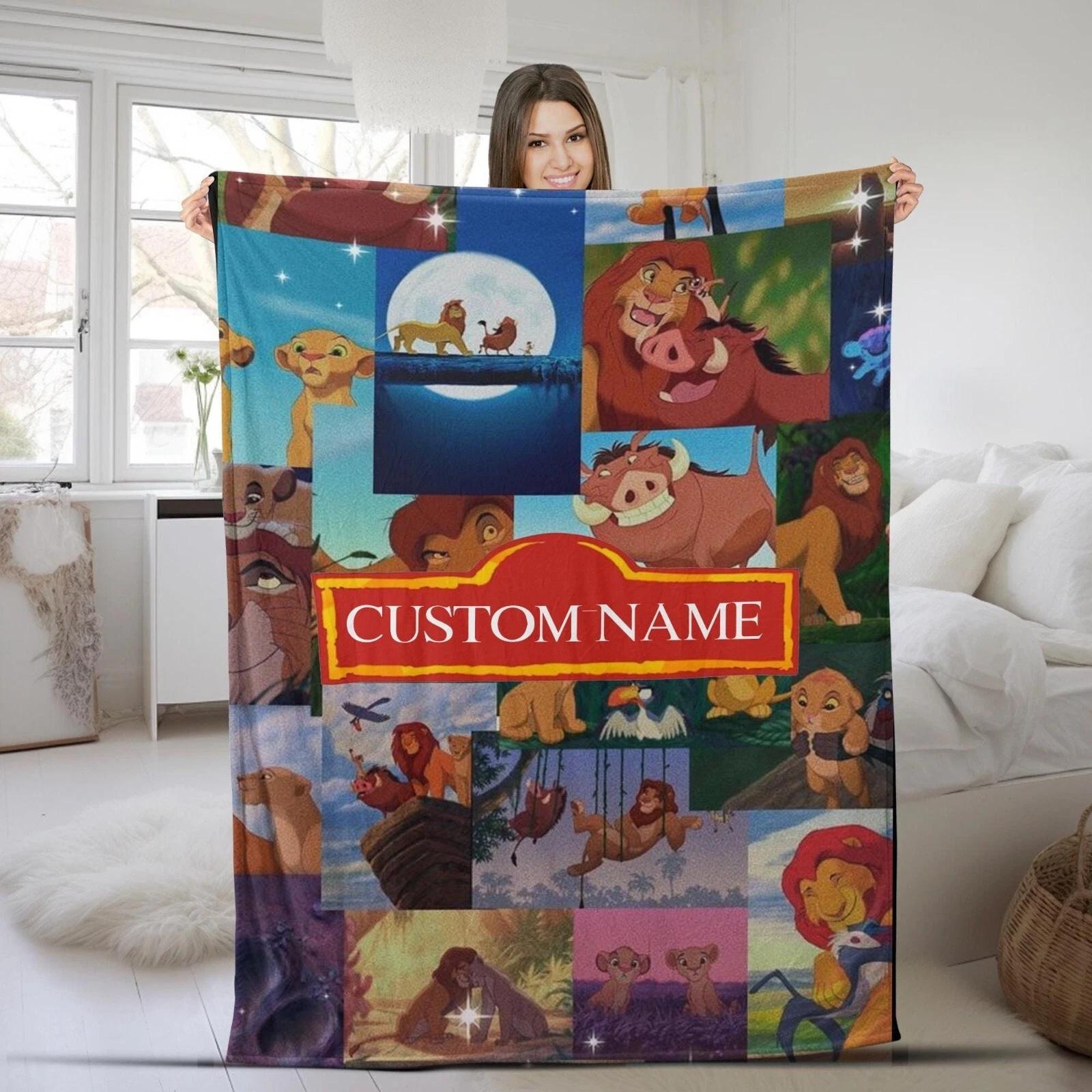 Personalized Lion King Blanket Lion King Fleece Sherpa Blanket