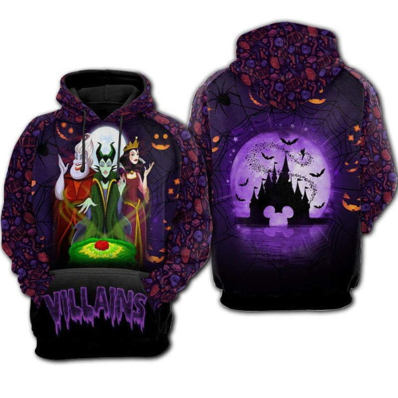 Villains Maleficent Ursula Evil Queen Halloween 3d Hoodie Zip Hoodie