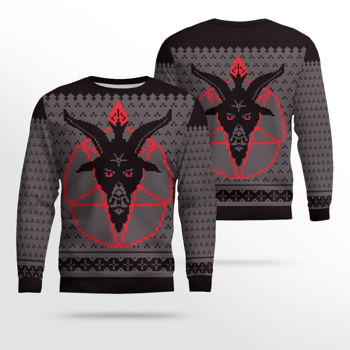 Goat Head Pentagram Ugly Christmas Sweater