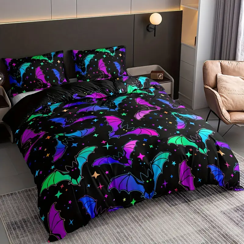 Halloween Bedding Set Halloween Bat And StarPattern Duvet Covers
