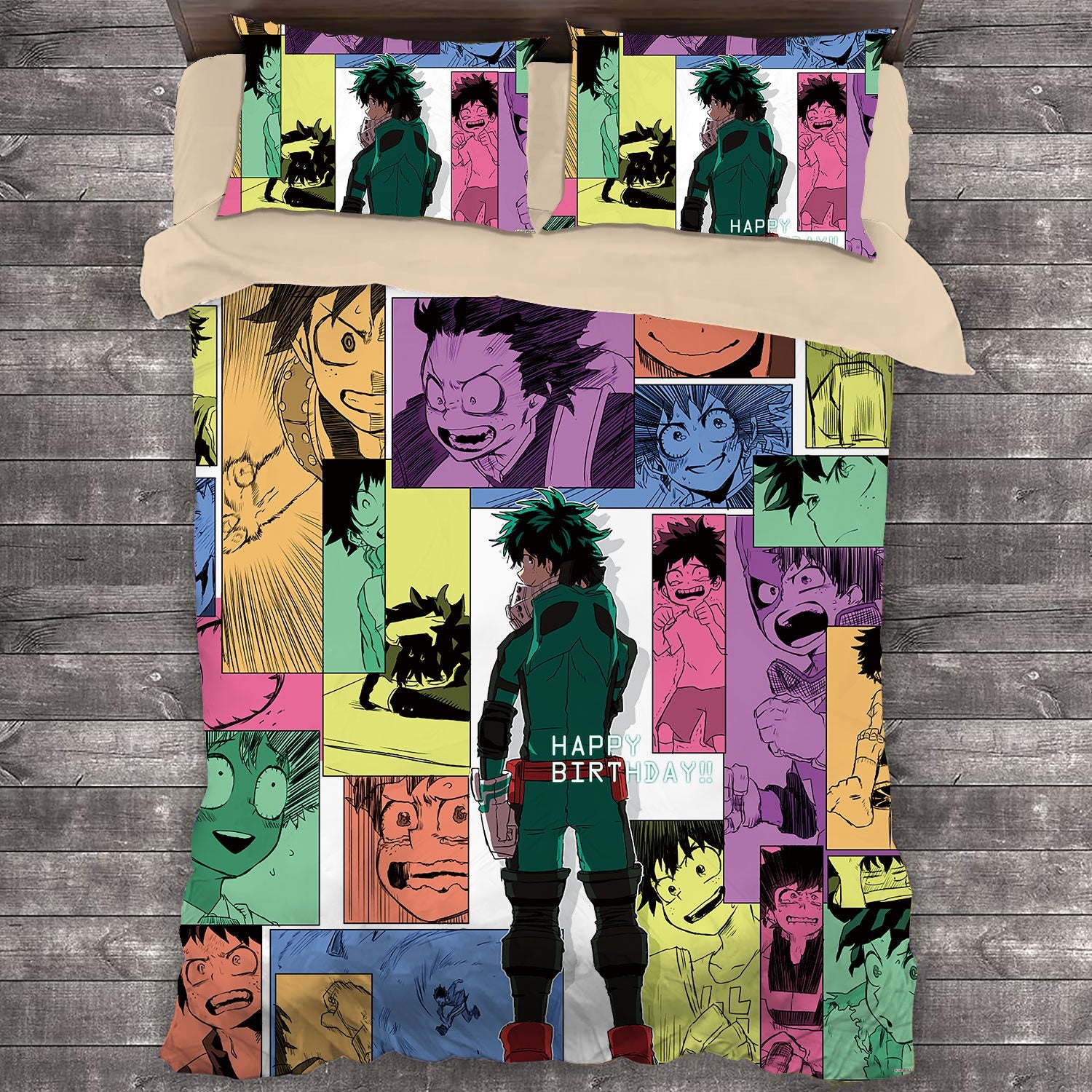 My Hero Academia Bedding Set Happy Birthday Midoriya Izuku Duvet Covers