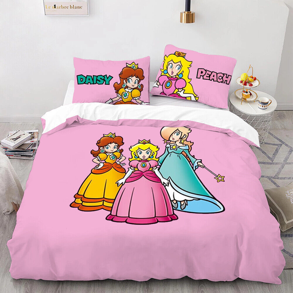Mario Bedding Set Daisy Peach Rosalina Princesses Duvet Covers