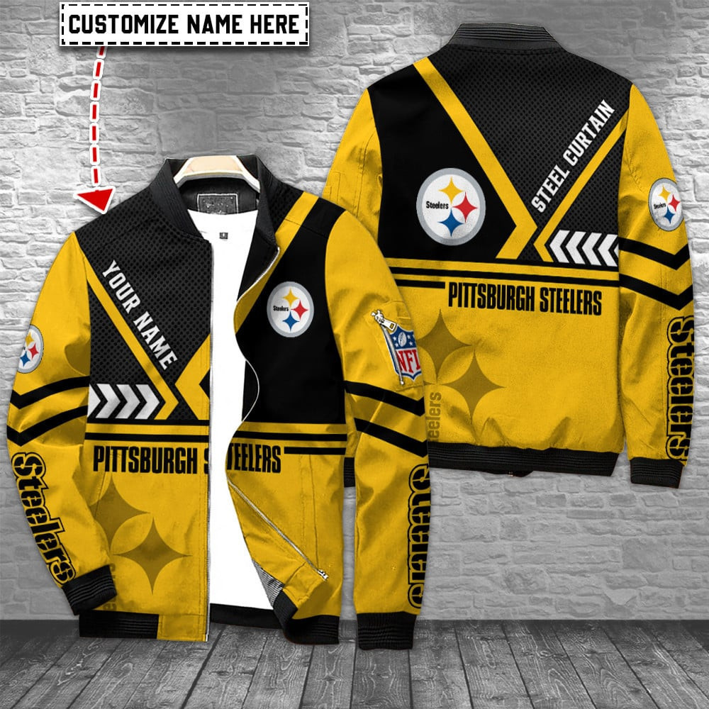 Pittsburgh Steelers Personalized Bomber Jacket BG492