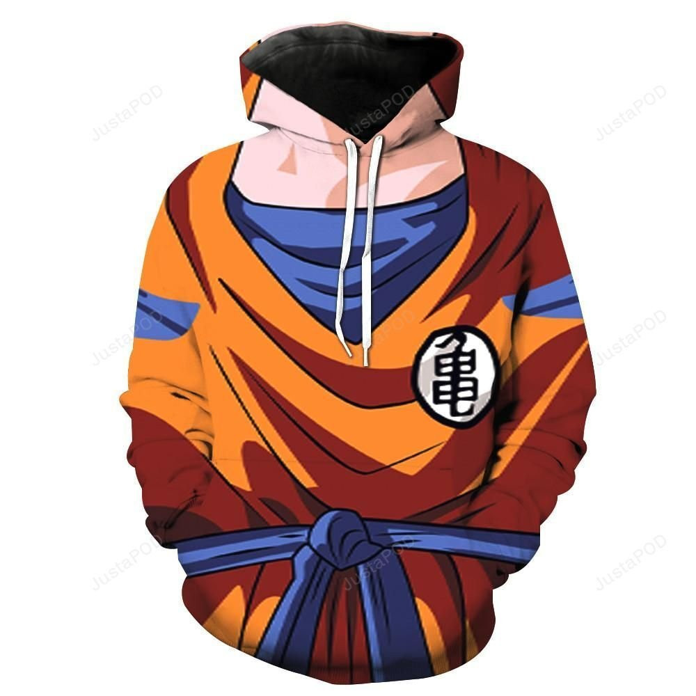 Son Goku Costume Outfit Orange Cosplay Dragon Ball Z 3D All Over Print Hoodie & Zip Hoodie