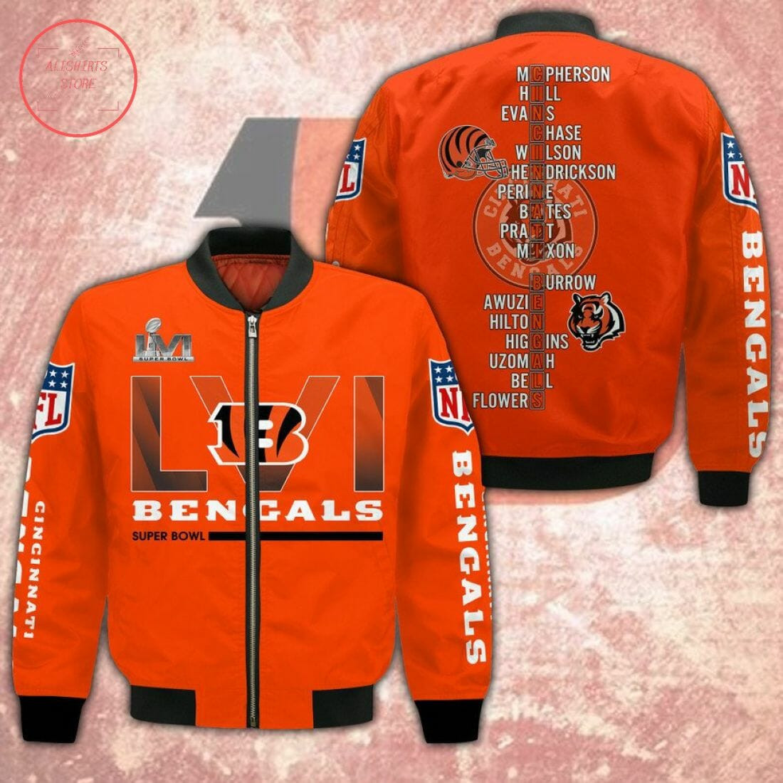 Cincinnati Bengals Super Bowl Orange Bomber Jacket