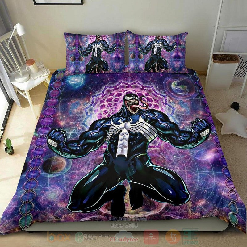 Venom Bedding Set MV Venom In Galaxy Mandala Pattern Duvet Covers