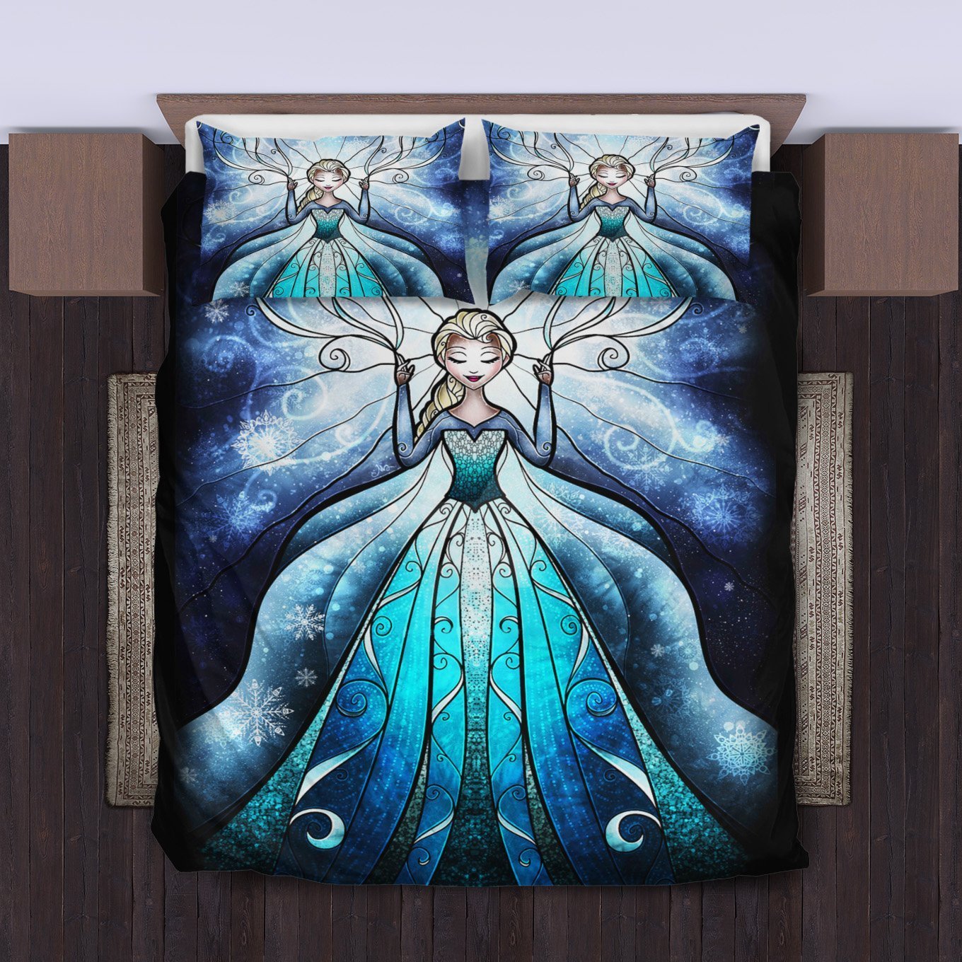 Frozen Bedding Set Frozen Elsa Stained Glasses Style Duvet Covers
