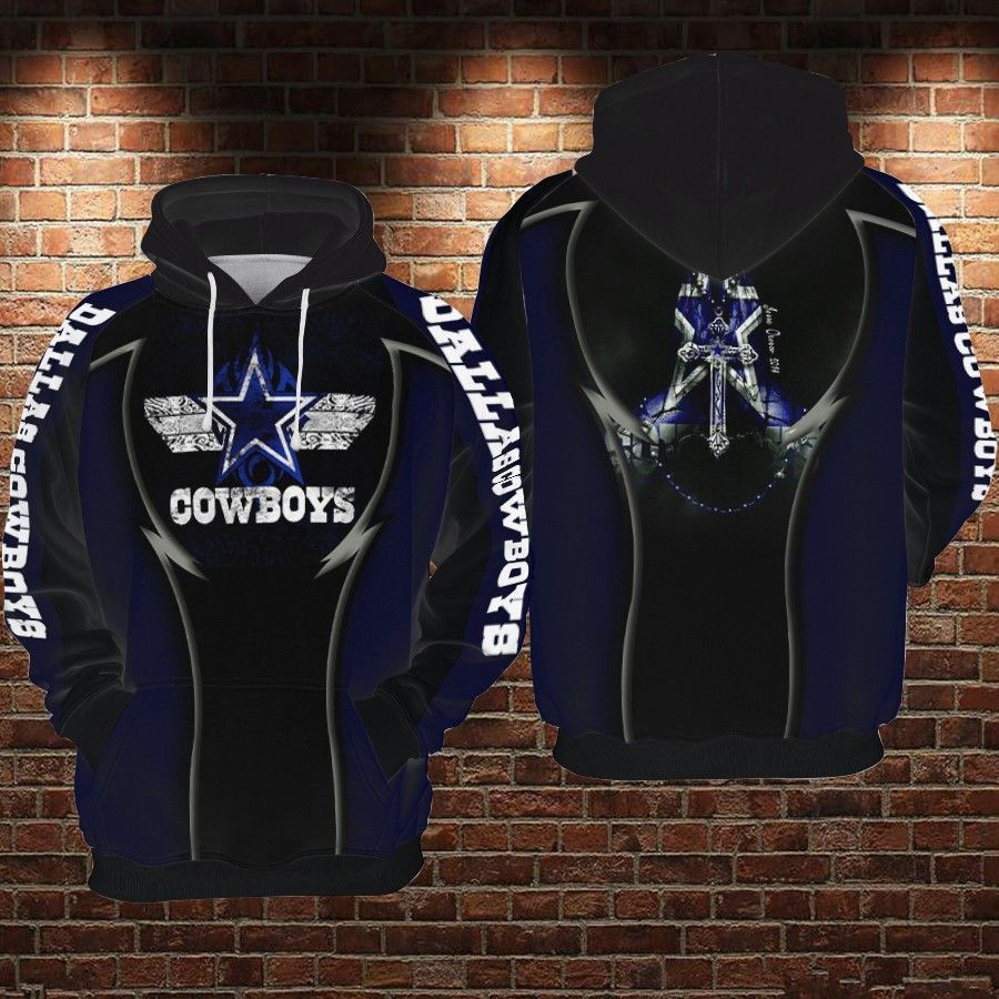 Cowboys Football Jesus Cross 3D All Over Print Hoodie & Zip Hoodie