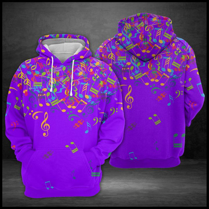 Colorful Music Notes 3D All Over Print Hoodie & Zip Hoodie
