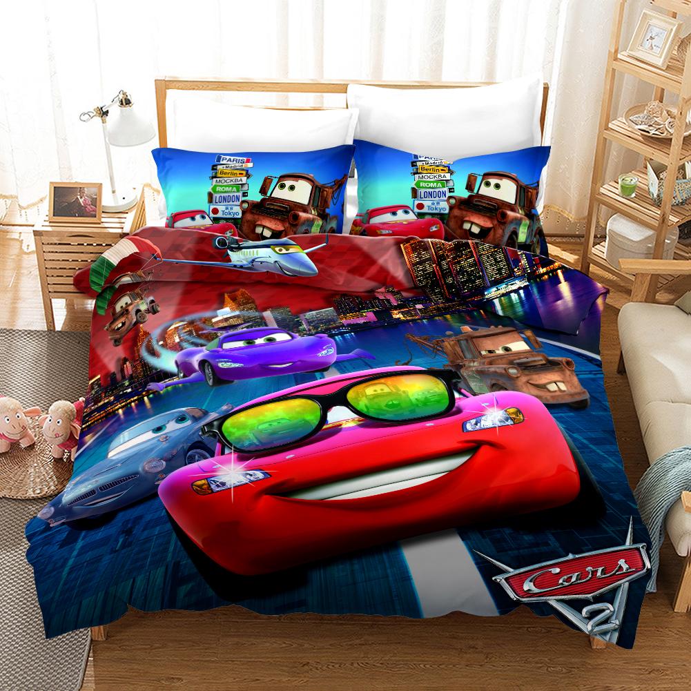Cars Bedding Set DN Lightning Mcqueen Cars Mater Graphic Duvet Covers