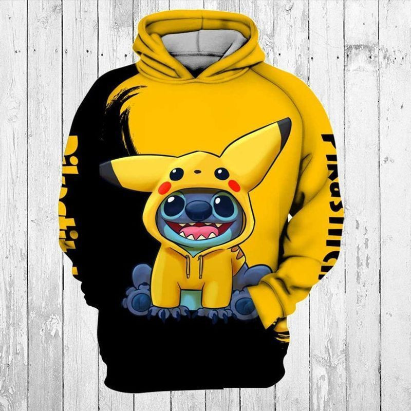 Stitch Pikachu Shirt Over Print 3d Hoodie Zip Hoodie 1158