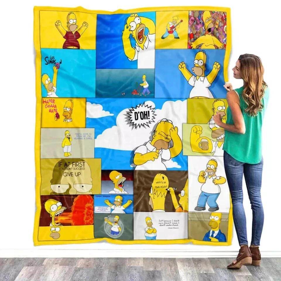 Homer Simpson Fleece Sherpa Blanket