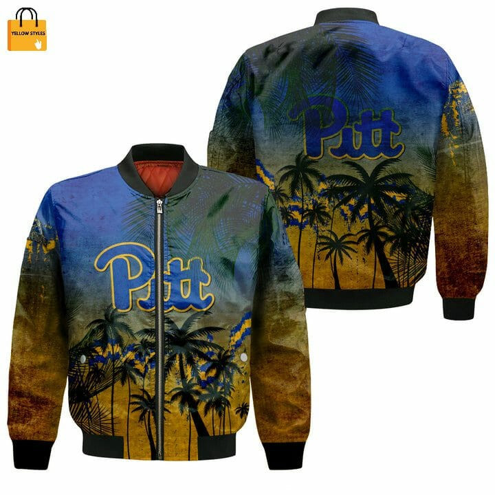 Pittsburgh Panthers Coconut Tree Blue Gold Bomber Jacket