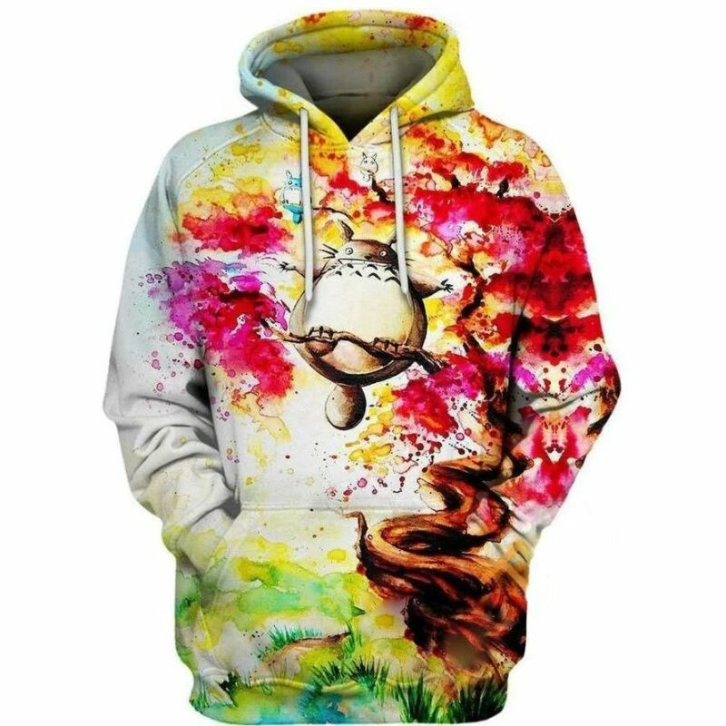 My Neighbor Is Totoro Colorful Over Print 3d Hoodie Zip Hoodie