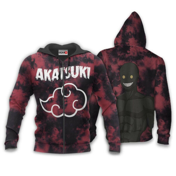 Akatsuki Black Zetsu Tie Dye Style Naruto Anime 1k384 Cartoon Graphic Outfits Aop 3d Hoodie, Zip Hoodie 275