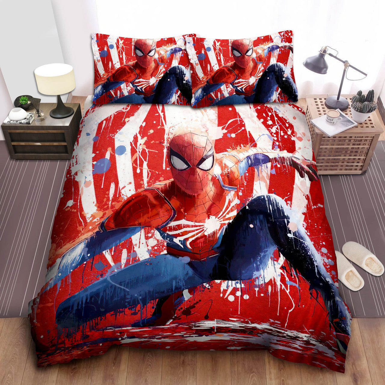 Spiderman Bedding Set MV Spiderman Splash Art Duvet Covers Red