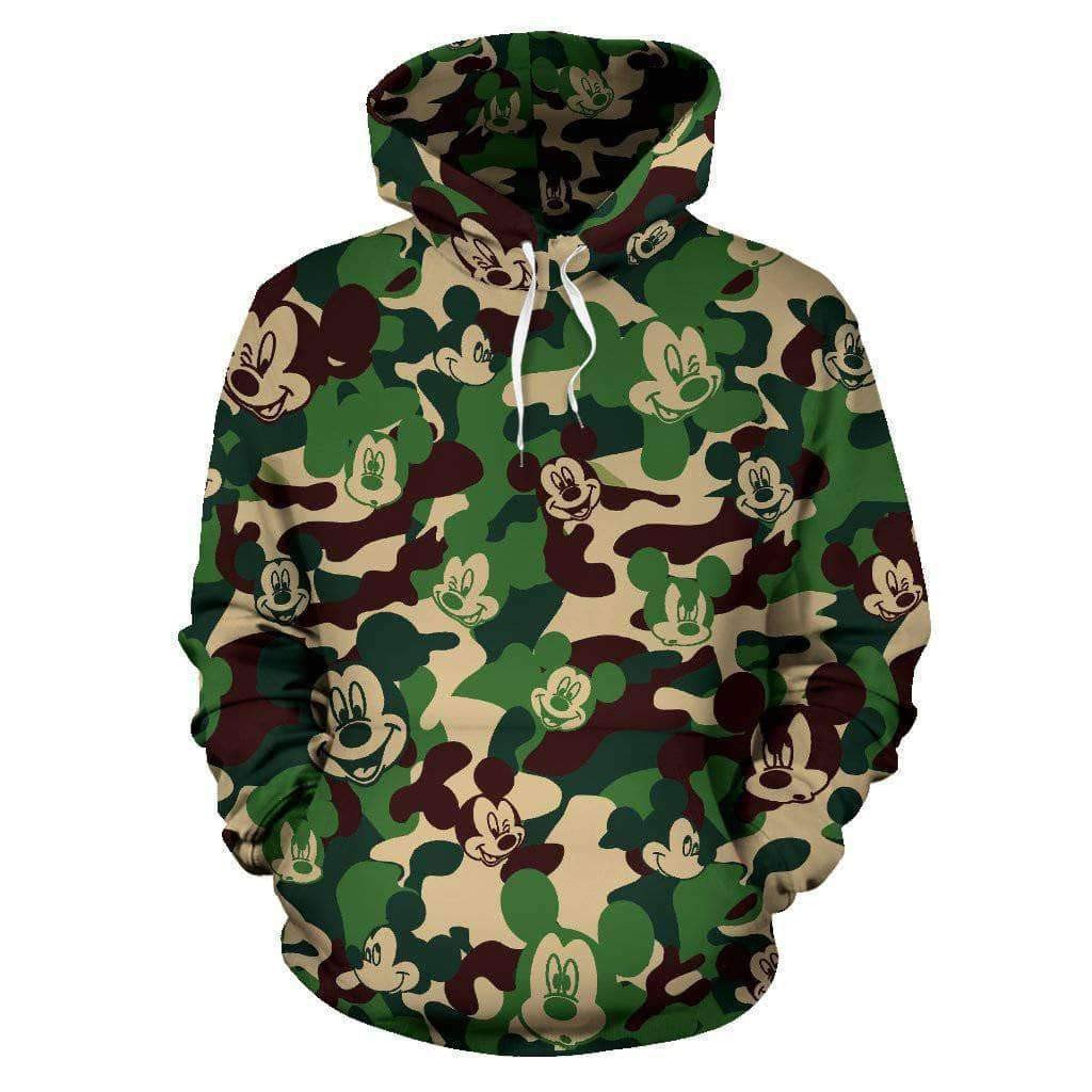 Mickey Head Pattern Camo 3D All Over Print Hoodie & Zip Hoodie