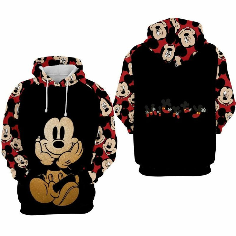Mickey Mouse 2 Over Print 3d Hoodie Zip Hoodie