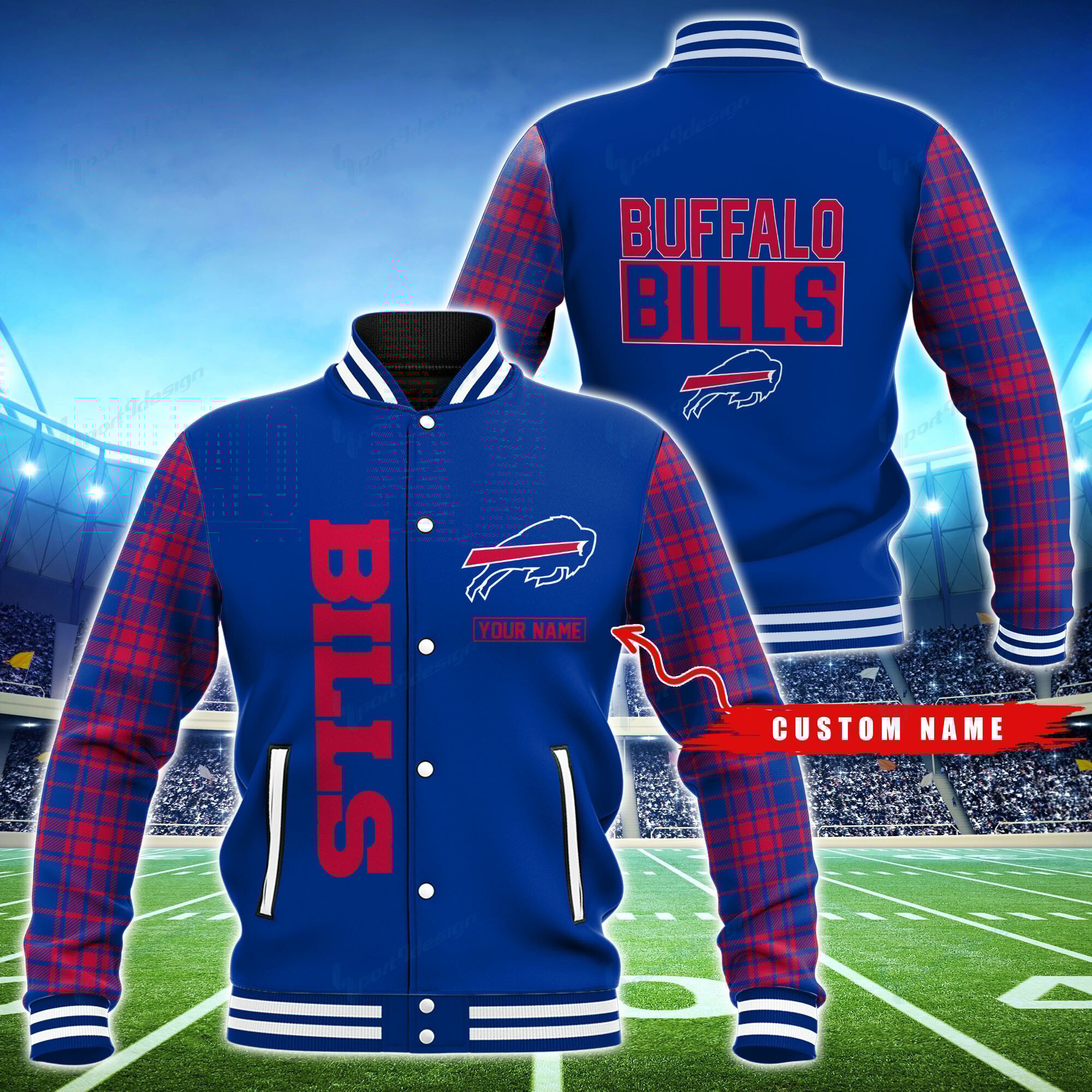 Buffalo Bills Personalized Baseball Jacket BG36