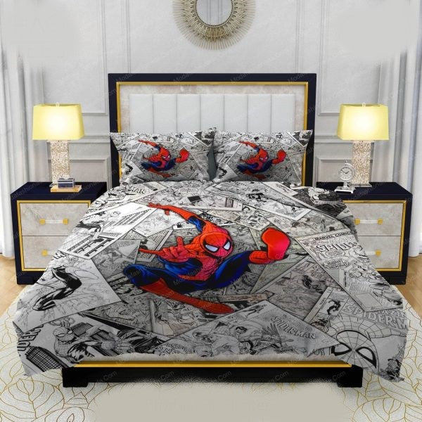 Spiderman Bedding Set MV Spiderman Graphic Comic Pattern Duvet Covers