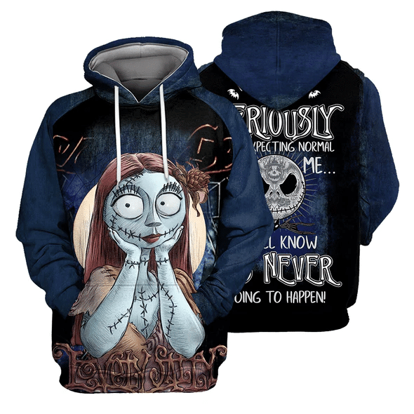Jack, Sally & Zero Dog We All Know It's Never Going To Happen 151 Cartoon Graphic Outfits Aop Hoodie, Zip Hoodie