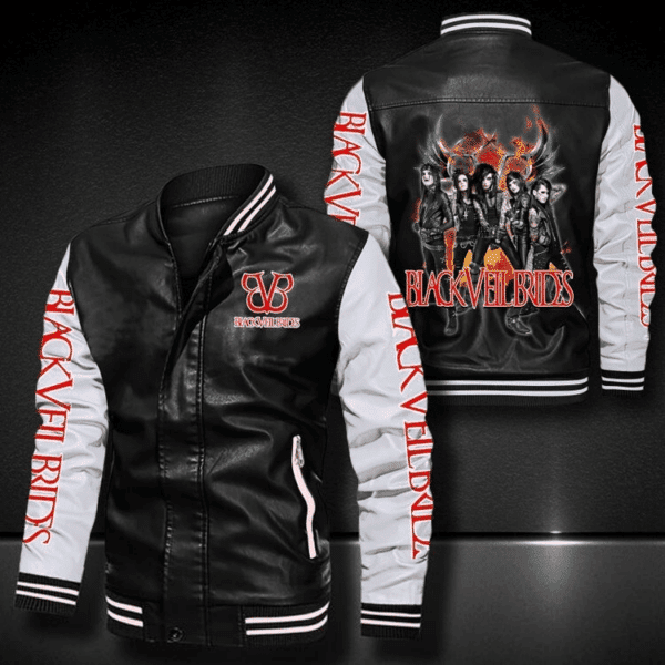 Black Veil Brides Music Bank Thank You For The Memories 5k603 Gifts Lover Leather Bomber Jacket 48