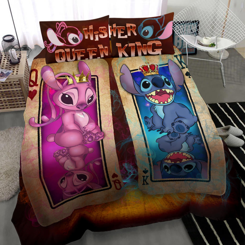 Lilo And Stitch Bedding Set Stitch And Angel His Queen Her King Duvet Covers