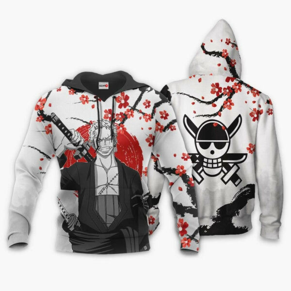 Roronoa Zoro Japan Cherry Blossoms One Piece Anime 1k692 Cartoon Graphic Outfits Aop 3d Hoodie, Zip Hoodie 2836
