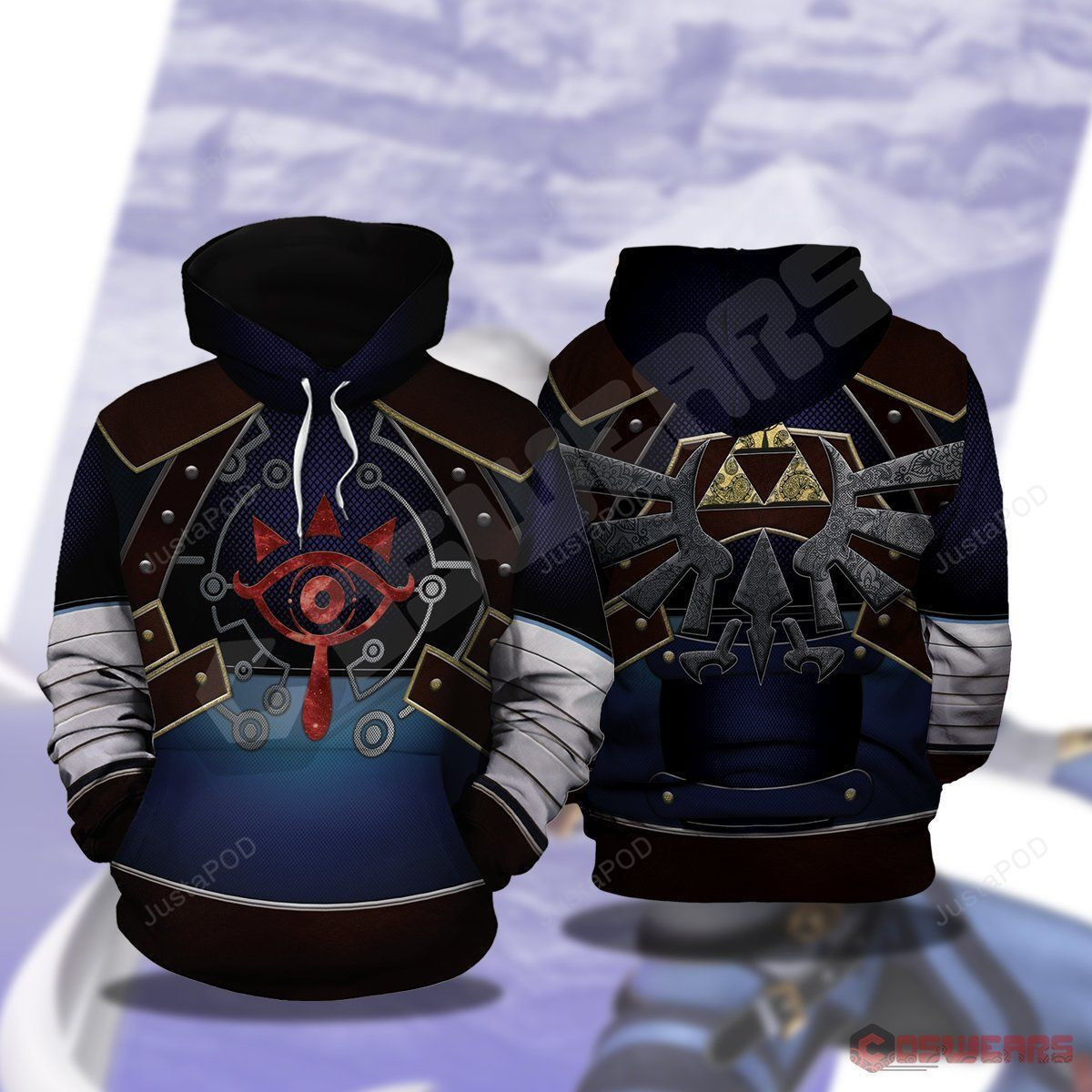 Legend of Zelda Shieka Inspired 3D All Over Print Hoodie & Zip Hoodie