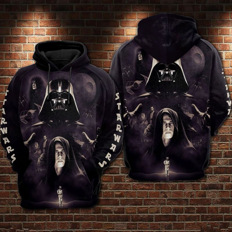 Star Wars Black Darth Vader Over Print 3d Hoodie Zip Hoodie