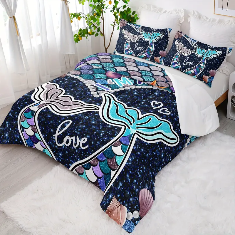 Mermaid Bedding Set I Am A Mermaid Scale Pattern Duvet Covers