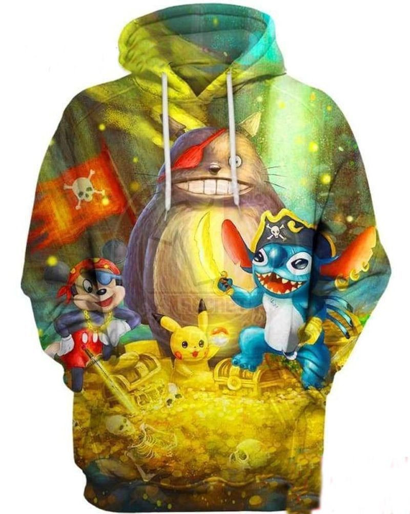 Lilo And Stitch Cartoon Pattern 3d Hoodie Zip Hoodie 1130
