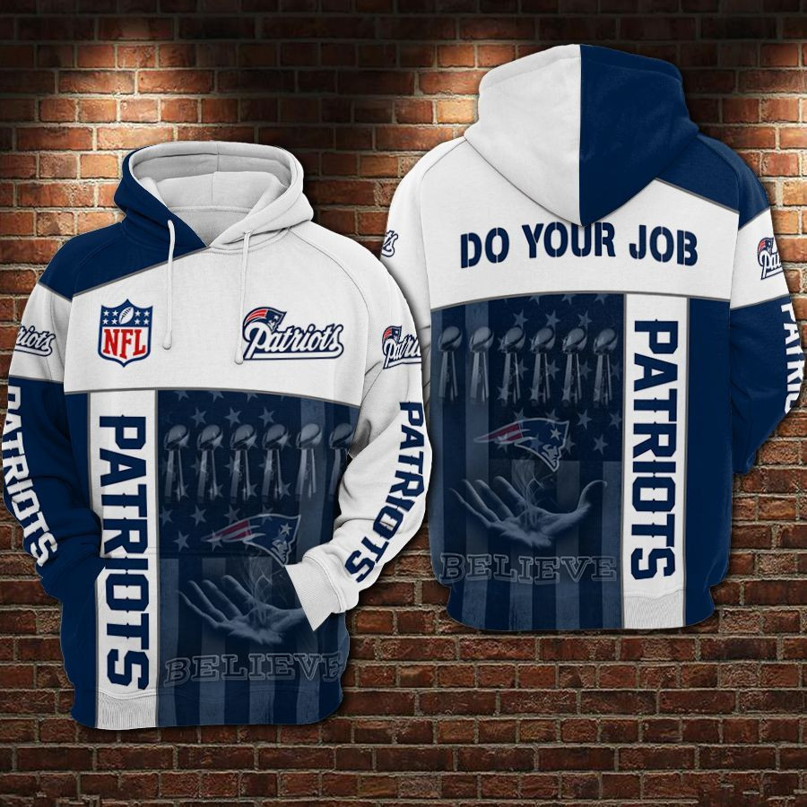 New England Patriots Football Hand Believe 3D All Over Print Hoodie & Zip Hoodie