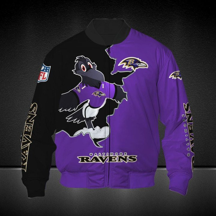 Baltimore Ravens Purple Black Bomber Jacket