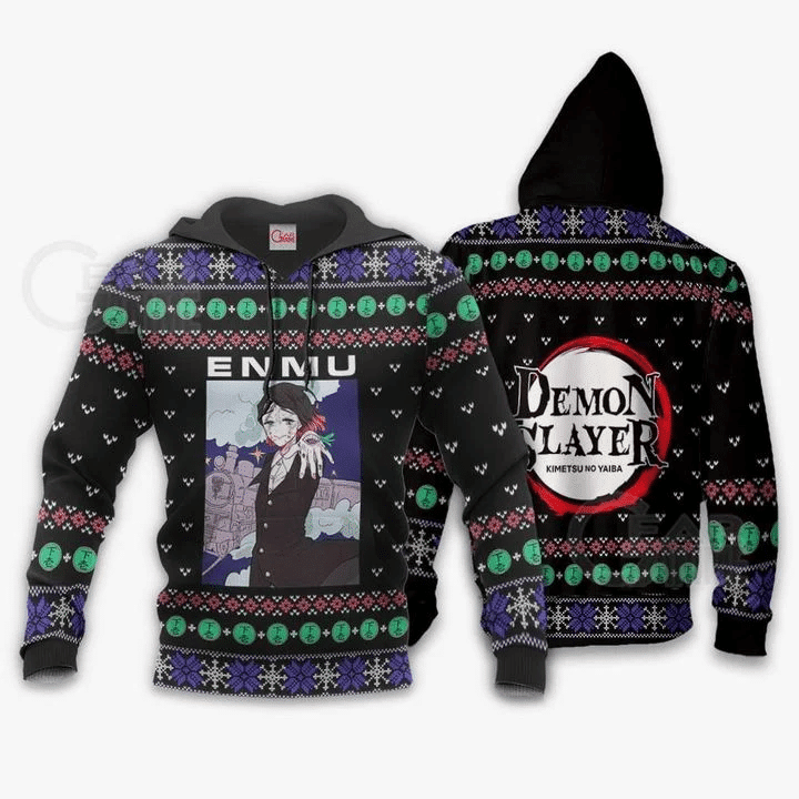 Tamio Enmu Ugly Christmas Demon Slayer 3d Hoodie Zip Hoodie