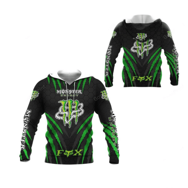 Fox Racing Monster Energy Racing Team Car A2 3d Zip Hoodie Hoodie Ii0 1062