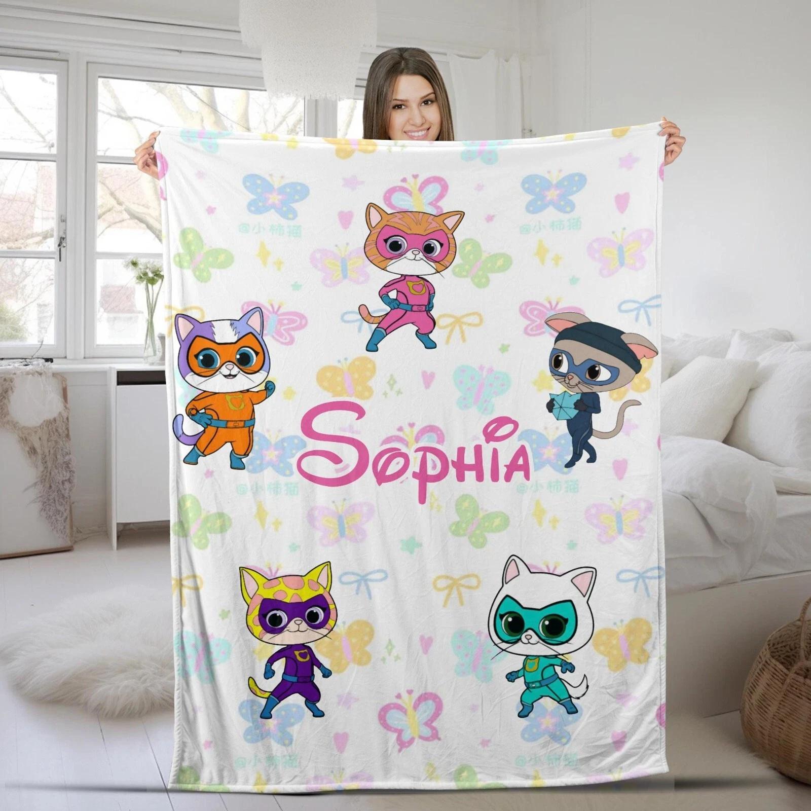 Personalization Superkitties Fleece Blanket Superkitties Fleece Sherpa Blanket