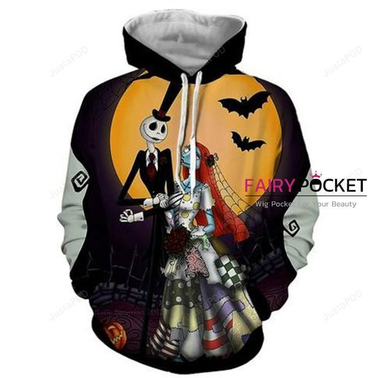 The Nightmare Before Christmas Sally Jack Skellington 3D All Over Print Hoodie & Zip Hoodie