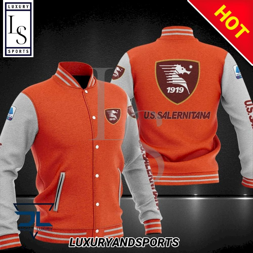 US Salernitana Orange White Baseball Jacket