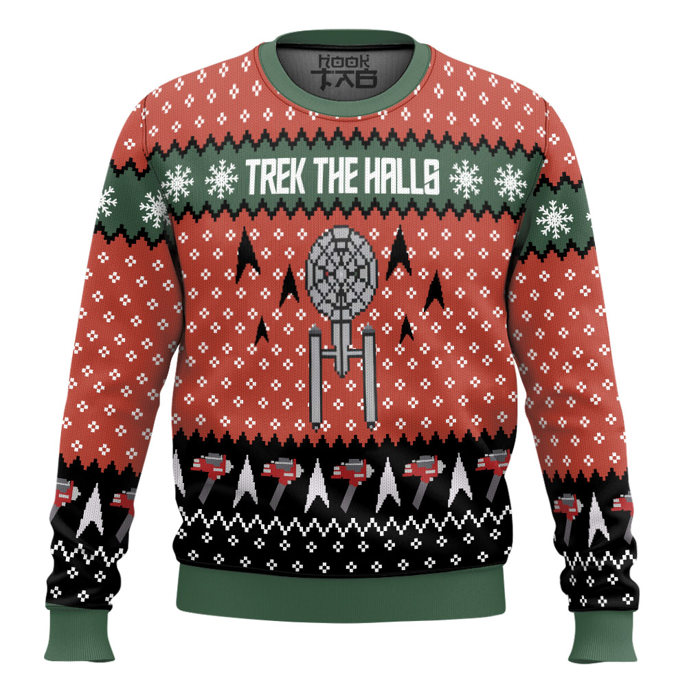 3D S.T Trek The Halls Christmas Edition Ugly Sweater