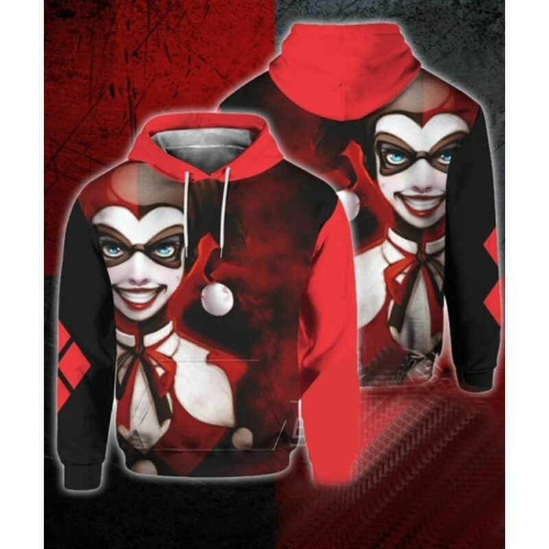 Harley Quinn Red Dc Comics Halloween 3d Hoodie