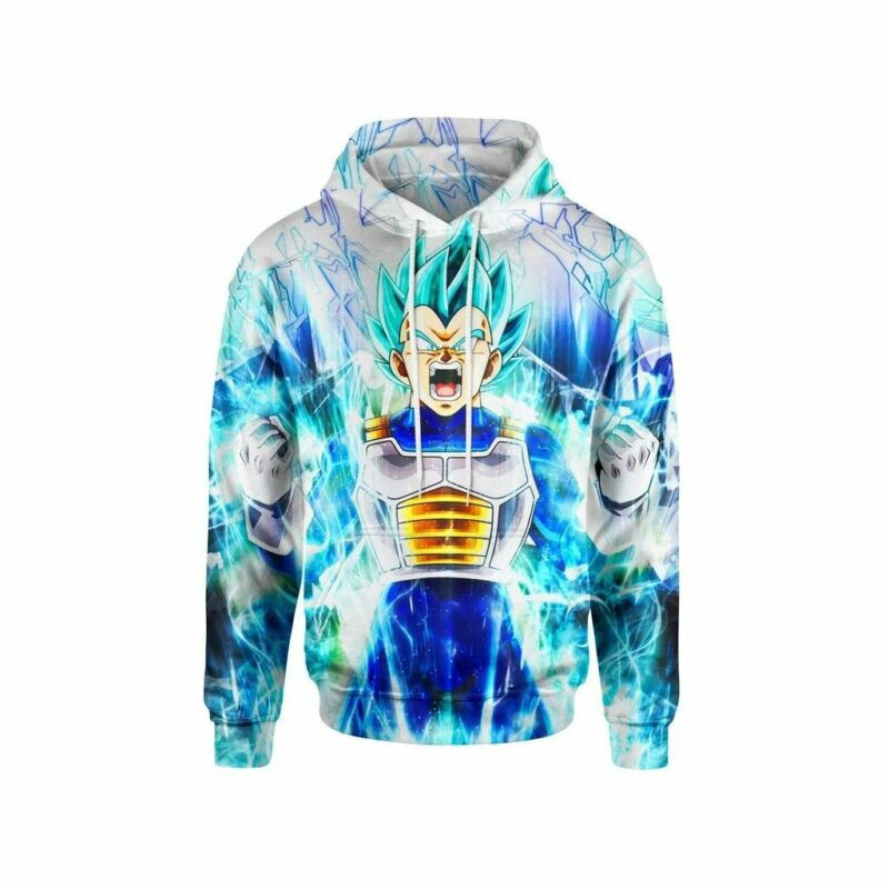 Goku Blue Saiyan Cartoon Dragon Ball 6 Over Print 3d Hoodie Zip Hoodie