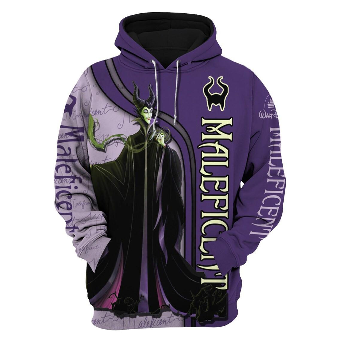 Maleficent Fan Gift, Maleficent Gift, Cartoon Graphic Outfits Aop Hoodie, Zip Hoodie