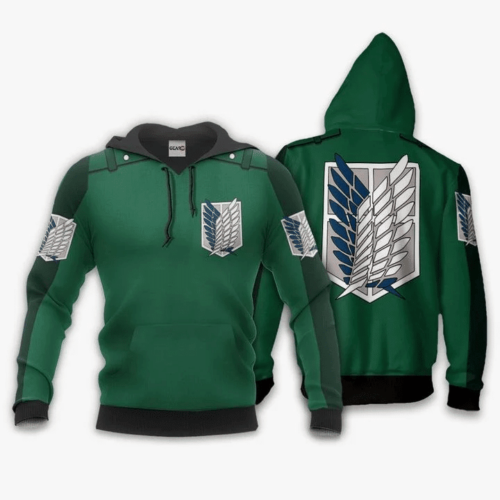 Aot Scout Wings Of Freedom Attack On Titan 3d Hoodie Zip Hoodie