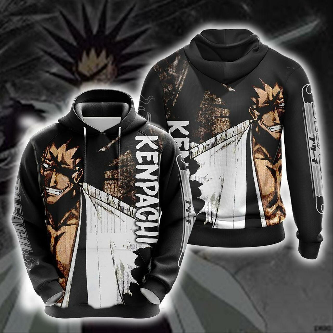 Bleach – Kenpachi New Unisex 3D All Over Print Hoodie & Zip Hoodie