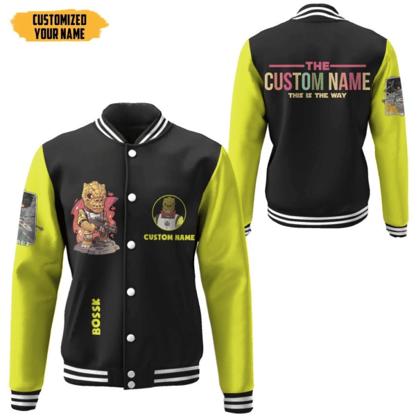 Gearhumans 3d Star Wars Bossk Custom Name Baseball Jacket 2, Gift Lover Baseball Jacket 513