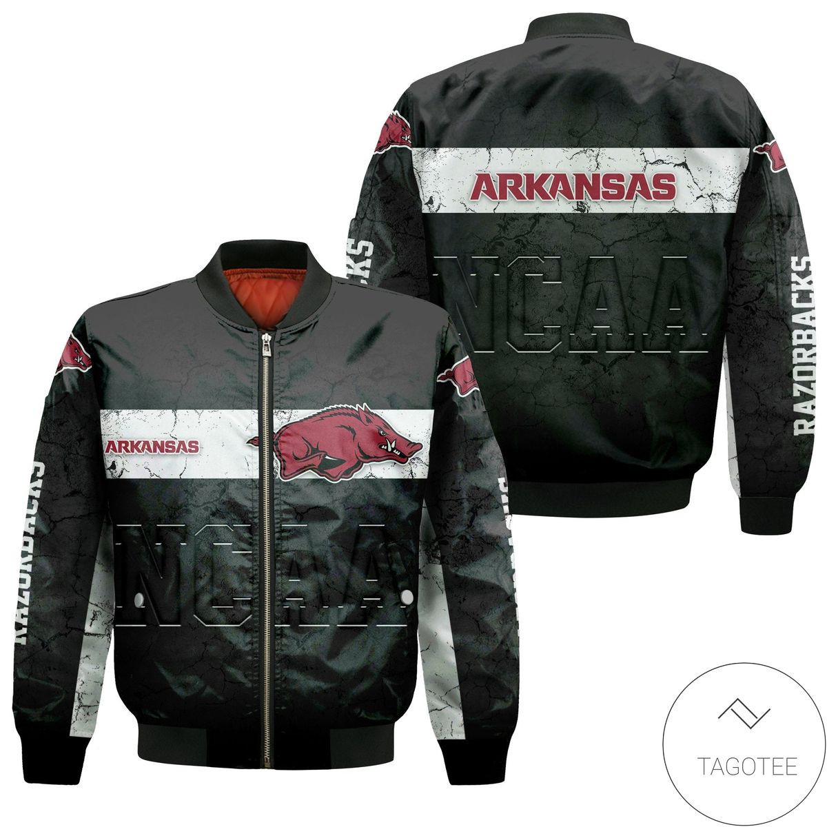 Arkansas Razorbacks Black Bomber Jacket