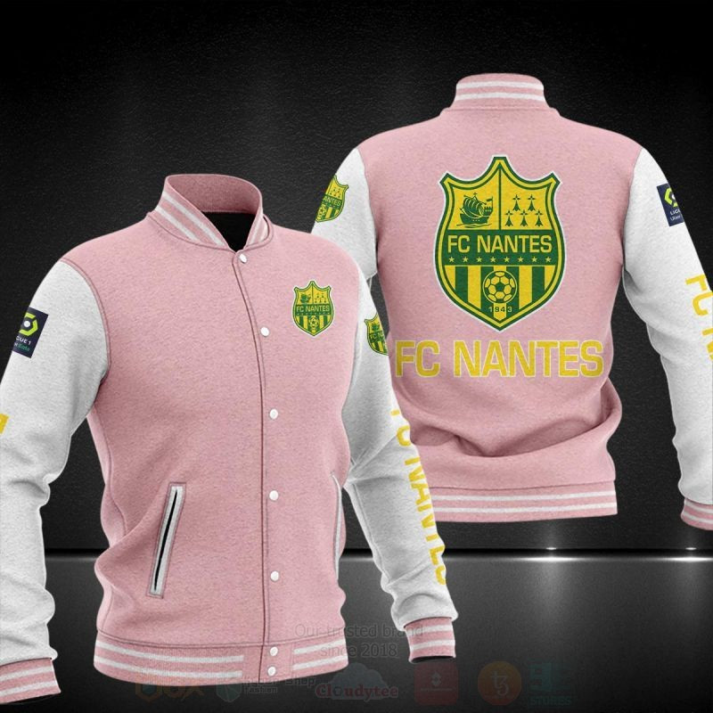 FC Nantes Pink White Baseball Jacket