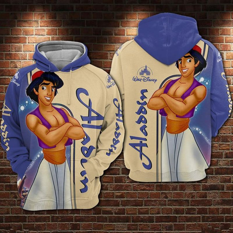 Aladdin Over Print 3d Hoodie Zip Hoodie